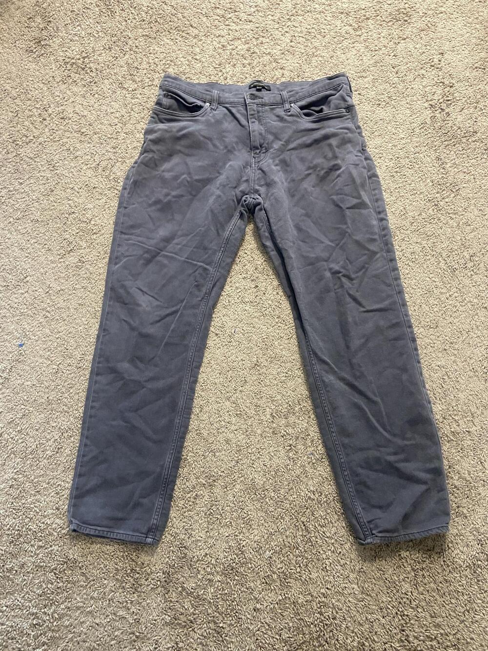 Banana Republic Jeans Mens 36x32 Gray Charcoal Wash Regular Straight Fit Denim